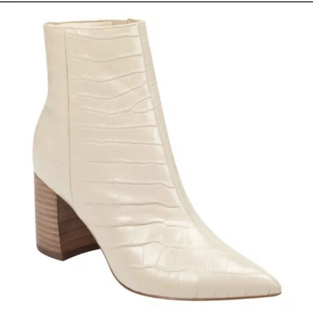 Marc Fisher Cream Croc Booties